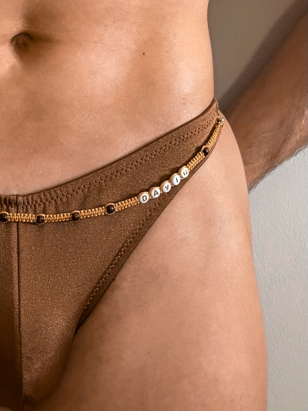 Chain Swim Thong Cocoa